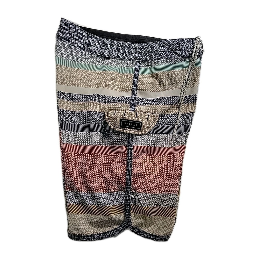 Vissla Board Shorts Mens  Stretch Swim Surf‎ Beach Coconut Polyester-size 26, 8"